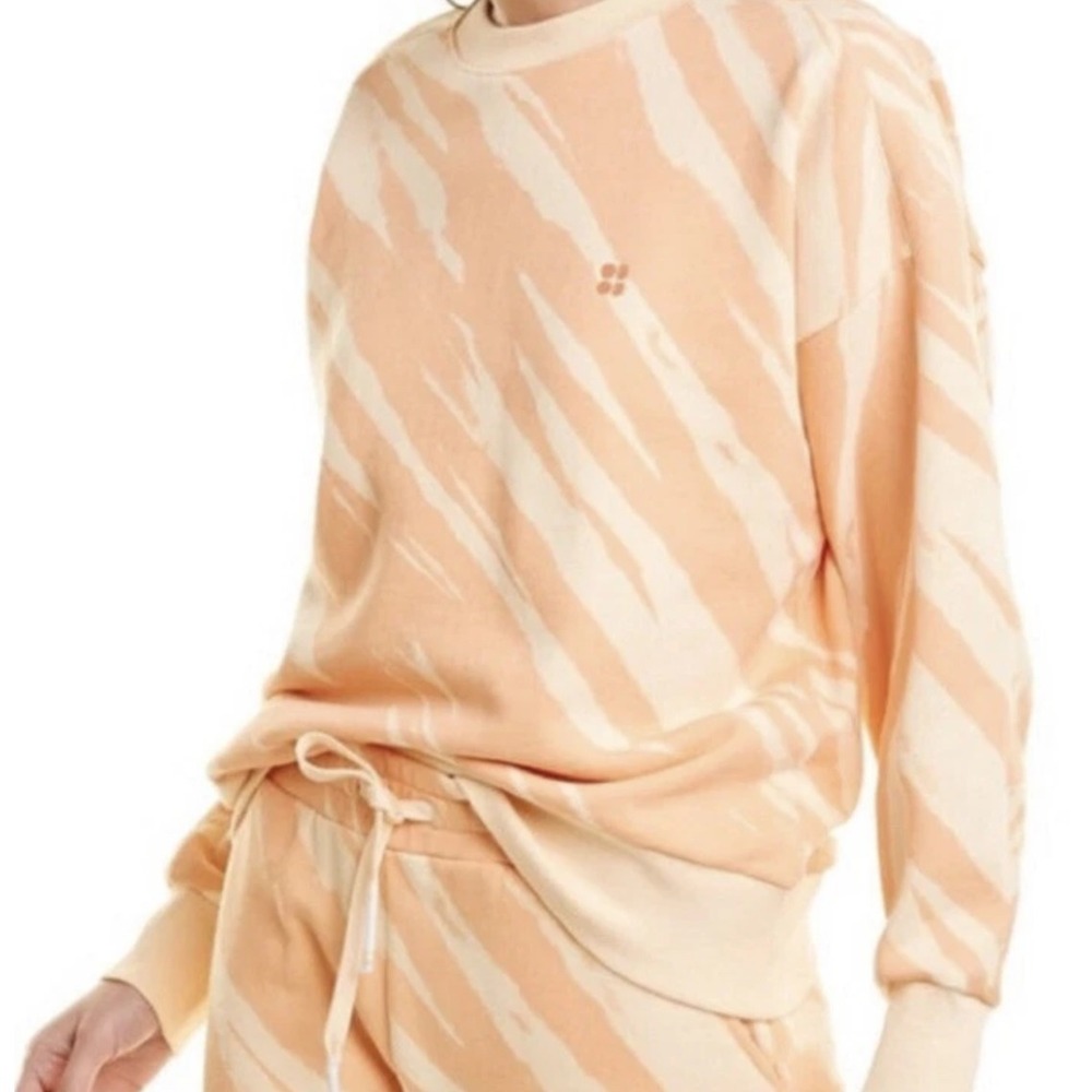 Sweaty‎ Betty Womens Orange Tie Dye Essentials Sweatshirt XS Athleisure Indie